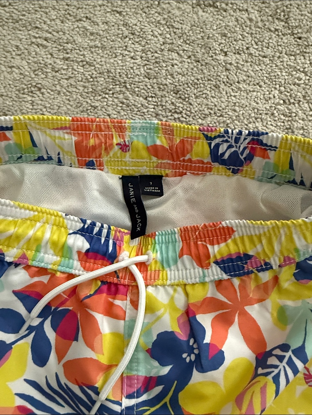 Janie and Jack Bright Floral Multi-Color Kids Swim Trunks - Picture 2 of 3